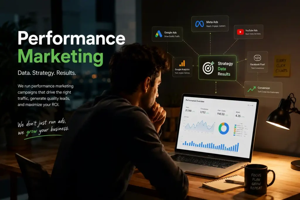 performance marketing services logo best freelance digital marketing expert in kochi